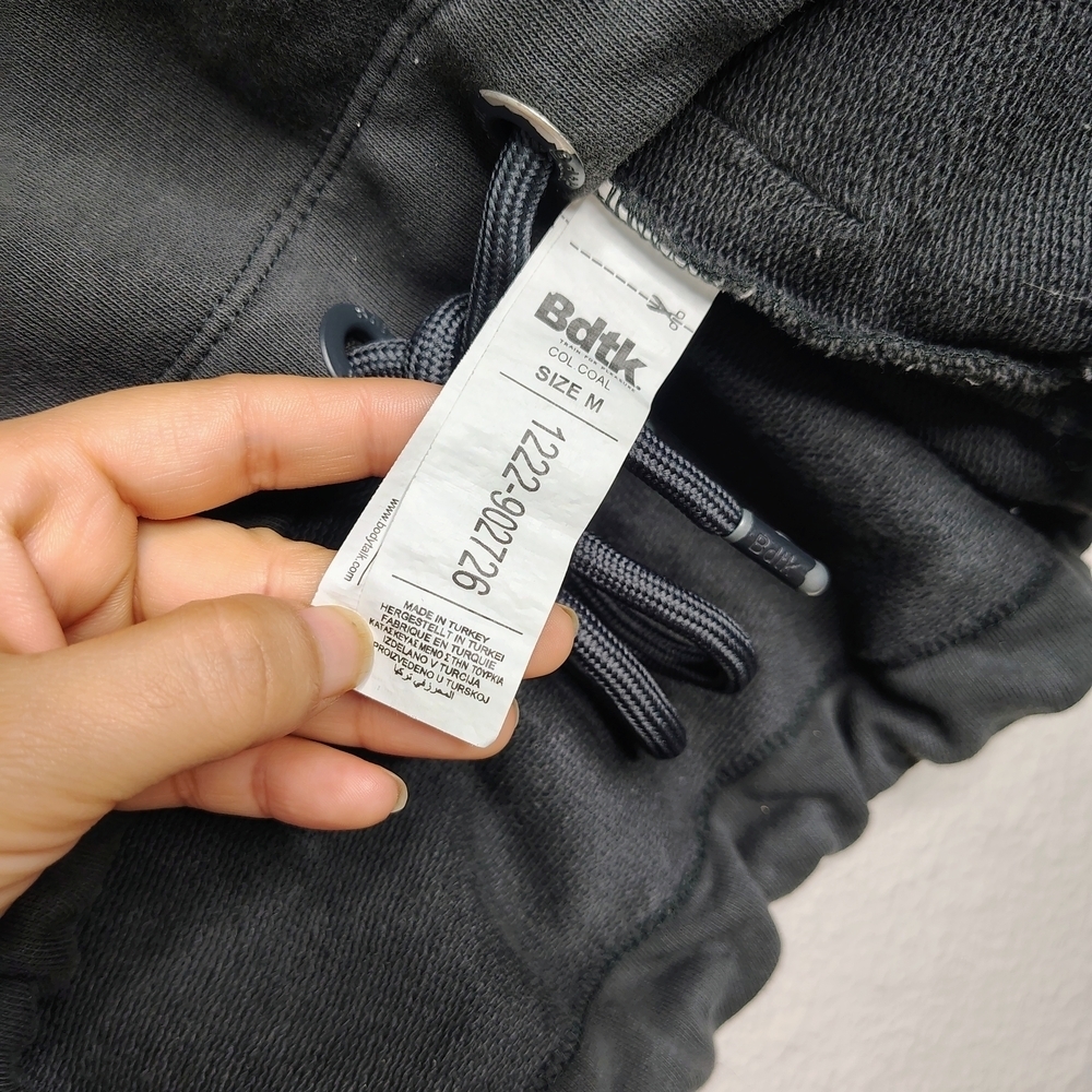 Bdtk Bodytalk Gray Cropped Sweatshirt Drawstring Hem Size M European Brand - Picture 11 of 14